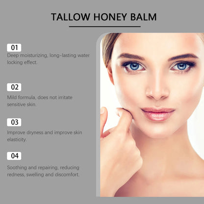 Tallow Honey Balm Firming Nourishing & Hydrating Skin Care Smoothing Soothe Skin Improves Elasticity Tallow Honey Moisturizer